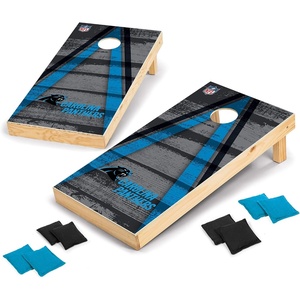 image:imageNFL Pro Football 2 x 4 Wood Direct Print Tournament Cornhole Set by Wild Sports Comes with 8 Bean Bags  Perfect for Tailgate Outdoor BackyardCarolina Panthers