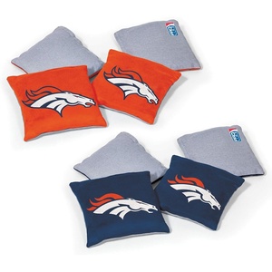image:imageNFL Pro Football Dual Sided Bean Bags by Wild Sports 8 Count Premium Toss Bags for Cornhole Set  Great for Tailgates Outdoors BackyardDenver Broncos