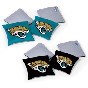 image:imageNFL Pro Football Dual Sided Bean Bags by Wild Sports 8 Count Premium Toss Bags for Cornhole Set  Great for Tailgates Outdoors BackyardJacksonville Jaguars