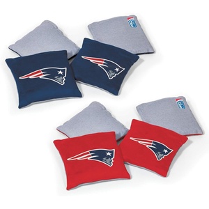 image:imageNFL Pro Football Dual Sided Bean Bags by Wild Sports 8 Count Premium Toss Bags for Cornhole Set  Great for Tailgates Outdoors BackyardNew England Patriots