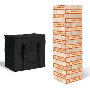 image:imageWild Sports NFL Giant Stacking Wooden Blocks  Tumbling Tower Classic Family Game Stacks  Great Gift for Any Football FanChicago Bears