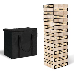 image:imageWild Sports NFL Giant Stacking Wooden Blocks  Tumbling Tower Classic Family Game Stacks  Great Gift for Any Football FanPittsburgh Steelers