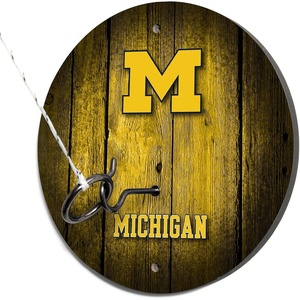 image:imageWild Sports Solid Wood College Hook amp Ring Toss Set with Direct Print HD Team Graphics  Easy Hang Hook and Ring Toss Target  Great Gift for Any NCAA FanMichigan Wolverines
