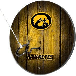 image:imageWild Sports Solid Wood College Hook amp Ring Toss Set with Direct Print HD Team Graphics  Easy Hang Hook and Ring Toss Target  Great Gift for Any NCAA FanIowa Hawkeyes