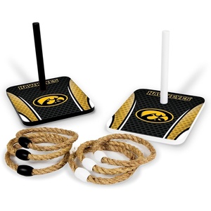 image:imageWild Sports Solid Wood College Quoits Set with Direct Print HD Team Graphics  Tailgate Ring Toss Game  Great Gift for Any NCAA Fan Ring Toss Outdoor Games for The BeachIowa Hawkeyes