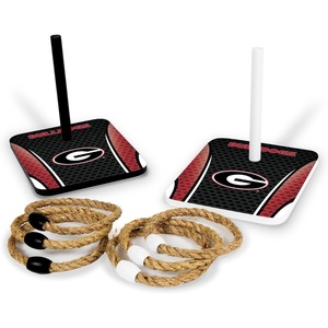 image:imageWild Sports Solid Wood College Quoits Set with Direct Print HD Team Graphics  Tailgate Ring Toss Game  Great Gift for Any NCAA Fan Ring Toss Outdoor Games for The BeachGeorgia Bulldogs
